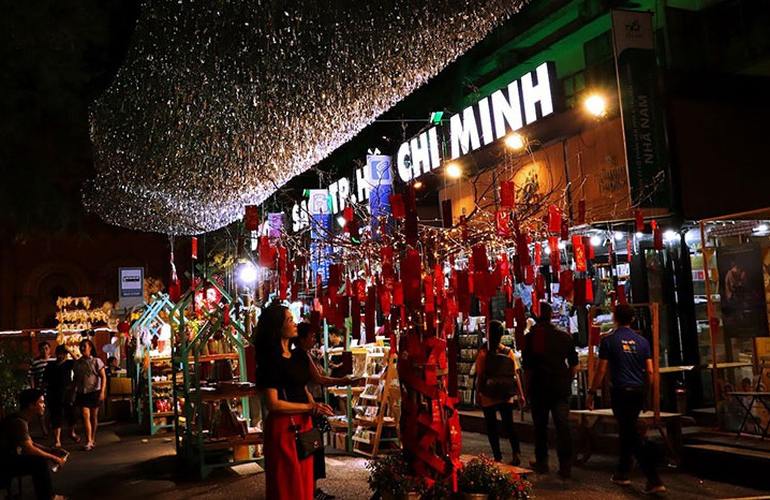 Colorful decoration on Ho Chi Minh Book Street