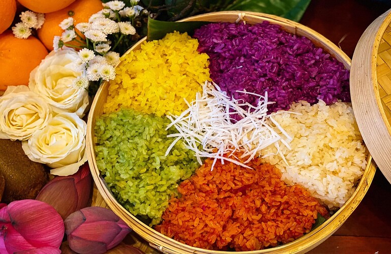 Colorful sticky rice in Cao Bang