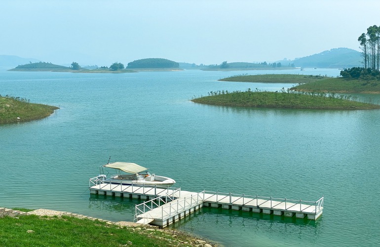 A green eco-view area of Thac Ba Lake