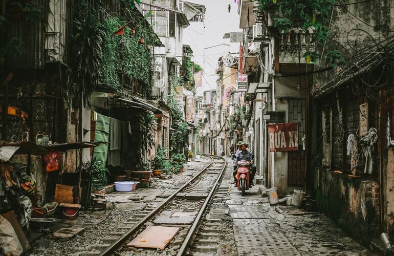 Unique experience on the train street in the heart of Hanoi