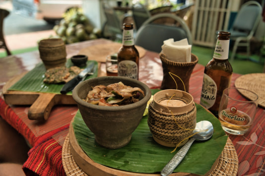 Traditional dishes in Luang Prabang.