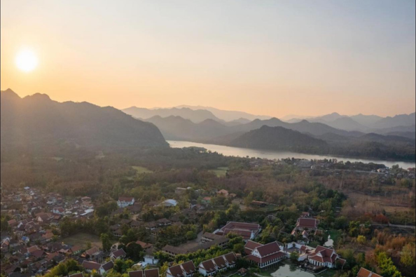 Breathtaking sunset on Nam Ou River, Laos