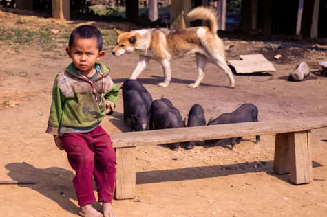 Children in the H'Mong Hill tribe