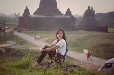 Admire the fantastic views over the cloudy hills of Mrauk U at dawn