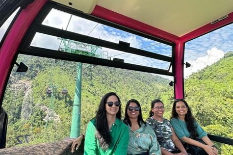Tourists on the cable car to Ba Na Hills