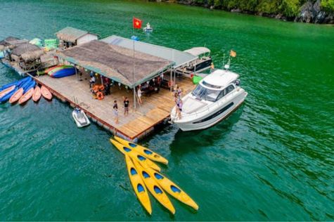 visit a floating village in Halong Bay