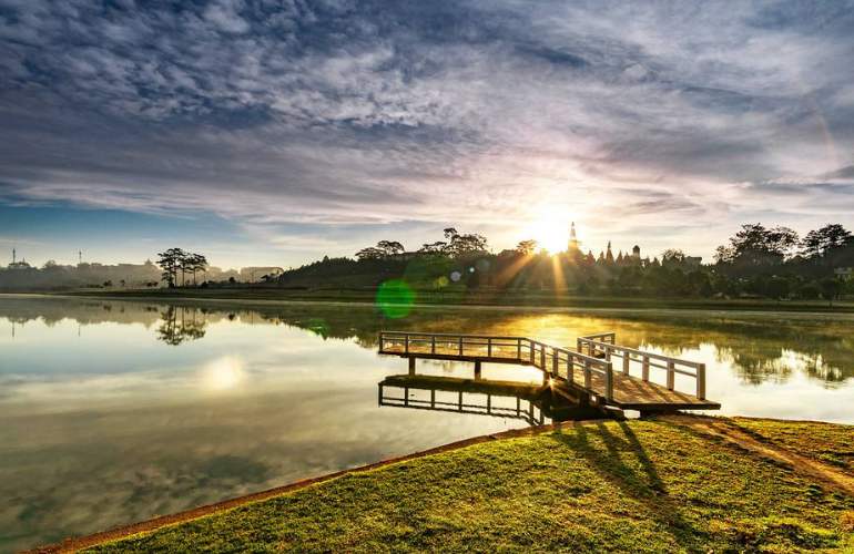 Xuan Huong Lake offers a picturesque setting for a stroll or a romantic boat ride